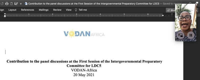 vodan-africa-executive-secretary-prof-francisca-oladipo-presents-vodan-africa-contribution-in-preparation-of-the-5th-united-nations-conference-on-least-developed-countries-ldc5